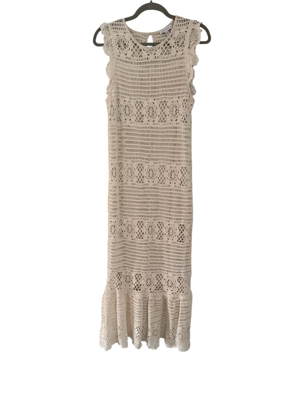 Lucy Paris Crochet Maxi Dress Cottagecore Cotton Boho Size L